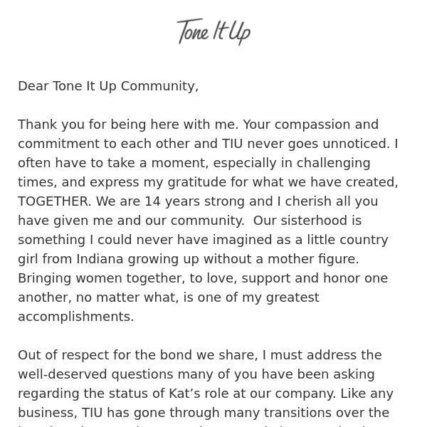 Honoring Our Community: A Special Message from Tone It Upa