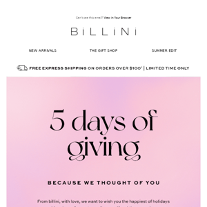 5 Days Of Giving 🎁✨Because We Thought Of You...