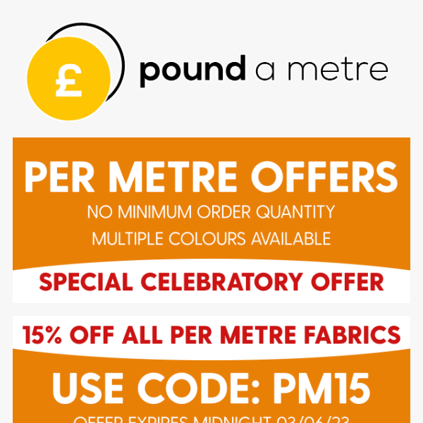 50% Off Pound A Metre COUPON CODE: (8 ACTIVE) July 2023