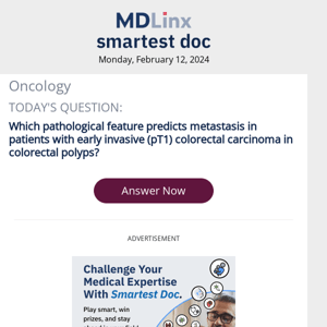 Smartest Doc Oncology Quiz for Monday