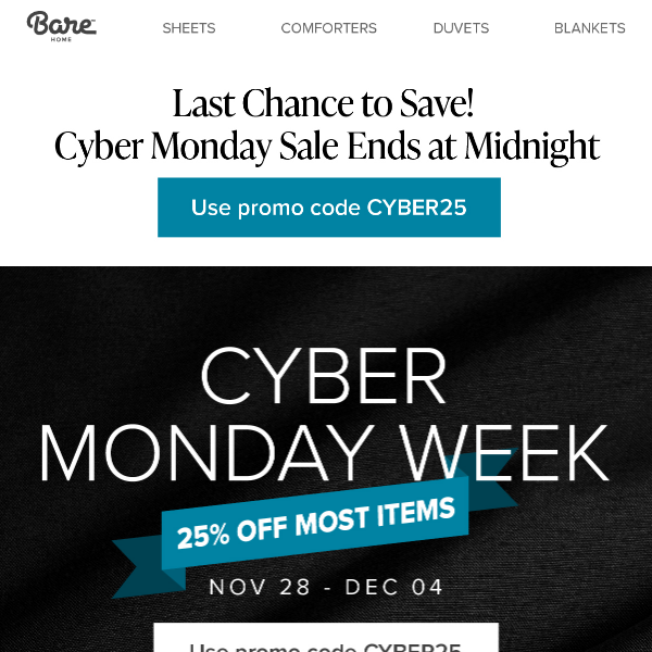 Last Chance to Save! Cyber Monday Sale Ends Today