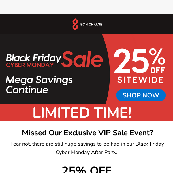 25% off Black Friday Sale - NOW LIVE!