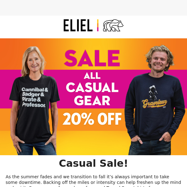SALE! 20% Off All Eliel Casual Gear