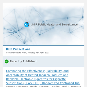 [JPH] Comparing the Effectiveness, Tolerability, and Acceptability of Heated Tobacco Products and Refillable Electronic Cigarettes for Cigarette Subst