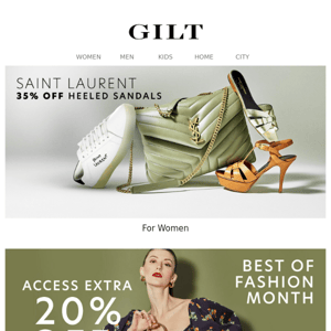 Saint Laurent: 35% Off Heeled Sandals | Access Extra 20% Off Best of Fashion Month for 2 Days