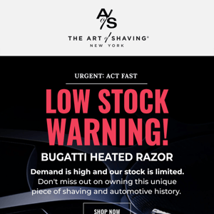 Last Chance: 50 Bugatti Heated Razors Remaining!