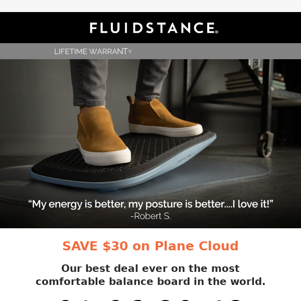 Balance Board Sale! SAVE $30 this week on Plane Cloud