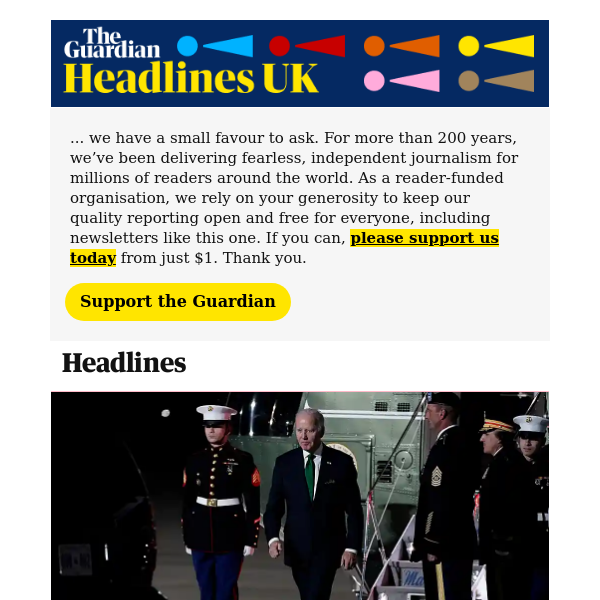 The Guardian Headlines: Russia-Ukraine war live: Biden backs Putin arrest warrant, saying Russian leader ‘clearly committed war crimes’