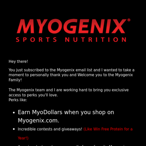 Welcome to the Myogenix Family!