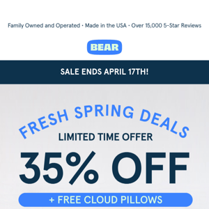 35%-50% OFF + FREE PILLOWS