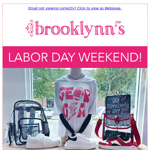 ☀️☀️ Shop 20% OFF Labor Day Weekend (starts early)! ☀️☀️ Shop in-store or online at www.brooklynns.com.