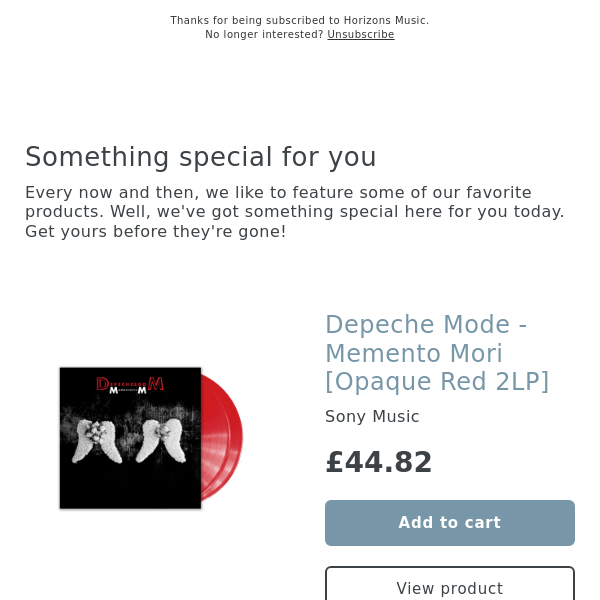 Out now! Depeche Mode - Memento Mori [Opaque Red 2LP]