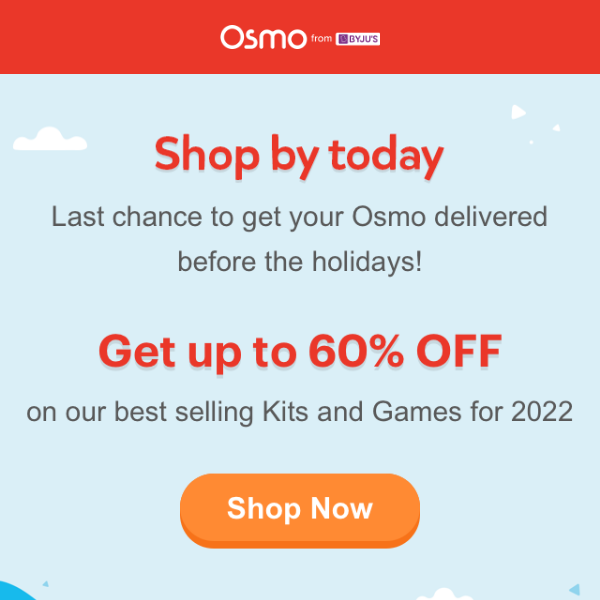 ⏰ Last day to enjoy FREE Shipping on Osmo! 🚚