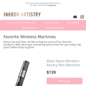 Inkbox Artistry: Artist Favorite Machines ❤️