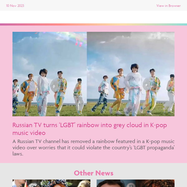 🌈 Russian TV deletes rainbow from K-pop video 🥲