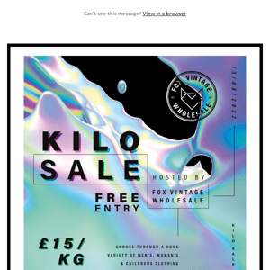 Vintage Kilo Sale Free Entry!