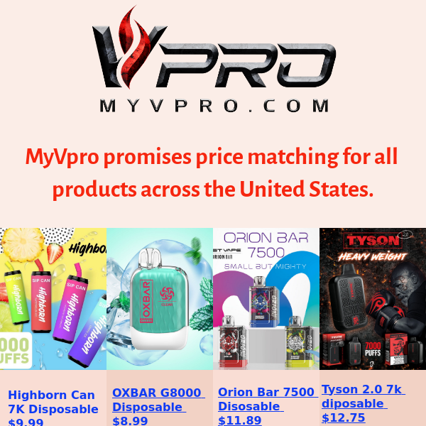 Big news from myvpro.com! No more adult signature fee on atomizers, accessories, and vaporizers.