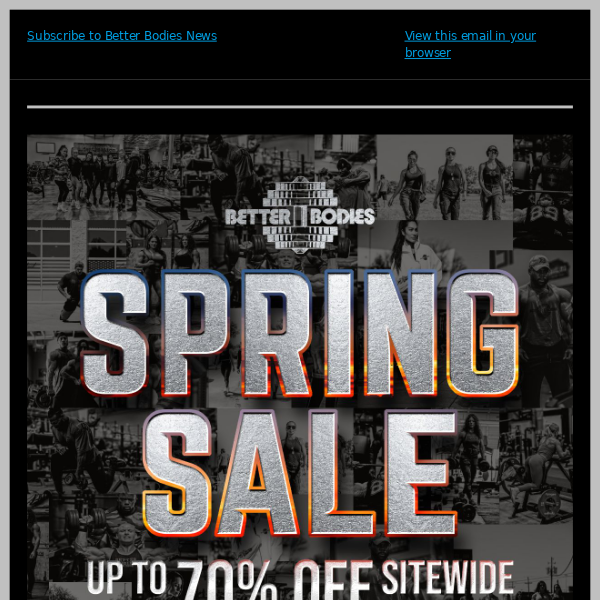 SPRING SALE - SAVE UP TO 70% SITEWIDE