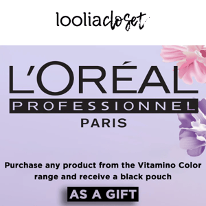 Buy any product from the Vitamino Color Range from L'Oréal Professionnel and receive the pouch as a GIFT!🤩Let your hair color remain radiant, with 6x more shine and up to 8 weeks of protection!!🎀