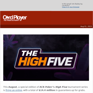💰 High Five Tournament Series Brings 420-Theme Online At ACR Poker