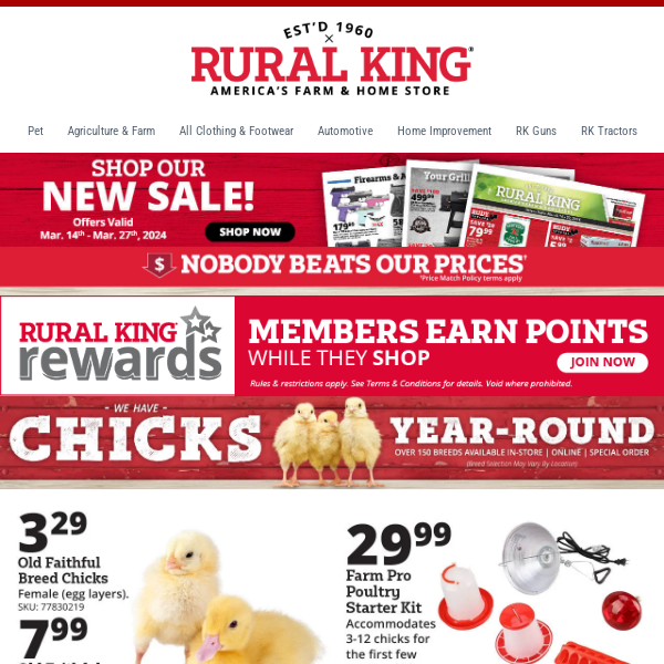 Chick Days are Almost Over! Hurry in for Live Chicks & Great Deals!