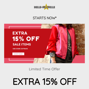 ⭐️ EXTRA 15% OFF