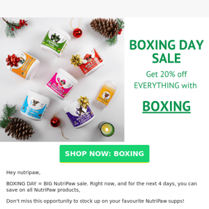💝 NutriPaw Boxing Sale - Our final sales of the year just started