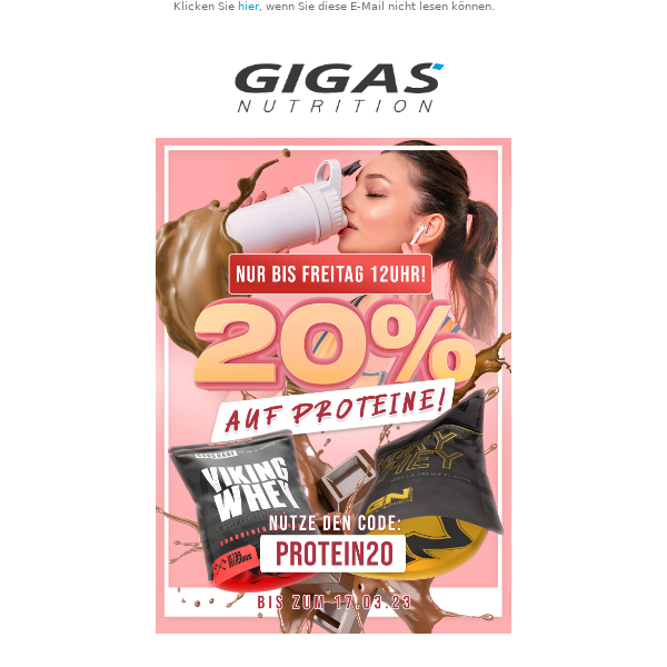 🔥Nur noch bis Morgen! 20% Auf PROTEINE!🔥