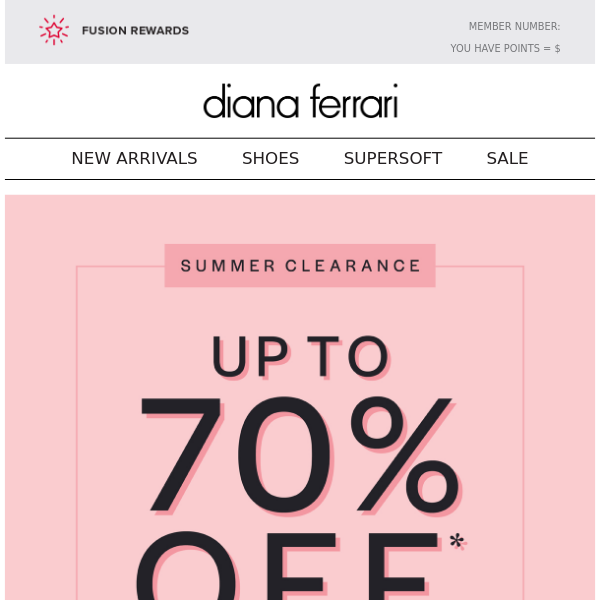 Up to 70% Off Selected Styles | Summer Clearance