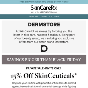 Better than Black Friday: 15% Off SkinCeuticals