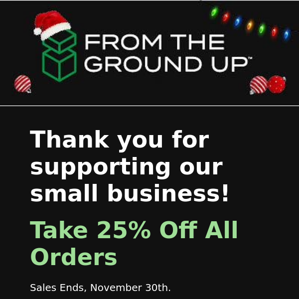 Thank You For Supporting our Small Business!