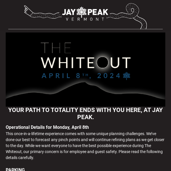 The Whiteout | Total Eclipse Event Schedule