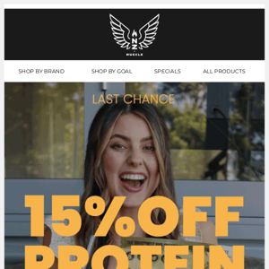 LAST CHANCE ⏰ 15% OFF PROTEIN POWDER 💪