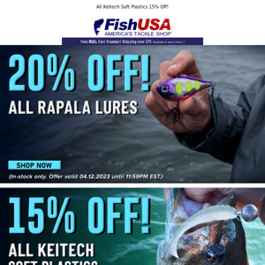 Don't Miss 20% Off All Rapala Lures!