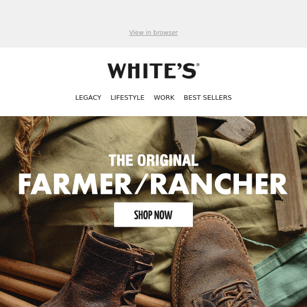 White's farmer 2025 rancher boots