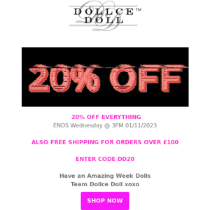 20% OFF EVERYTHING 🛍️