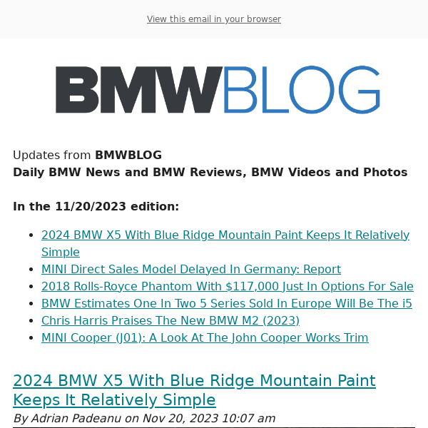 Posts from BMWBLOG for 11/20/2023
