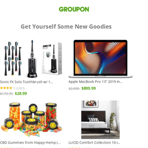 Today's Deals For You: Sonic FX Solo Toothbrush w/ 1..., Apple MacBook Pro 13" 2019 In..., CBD Gummies from Happy Hemp (...