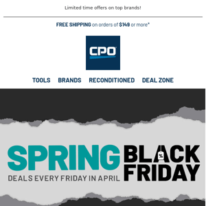 Spring Black Friday is BACK! New Deals Every Friday in April