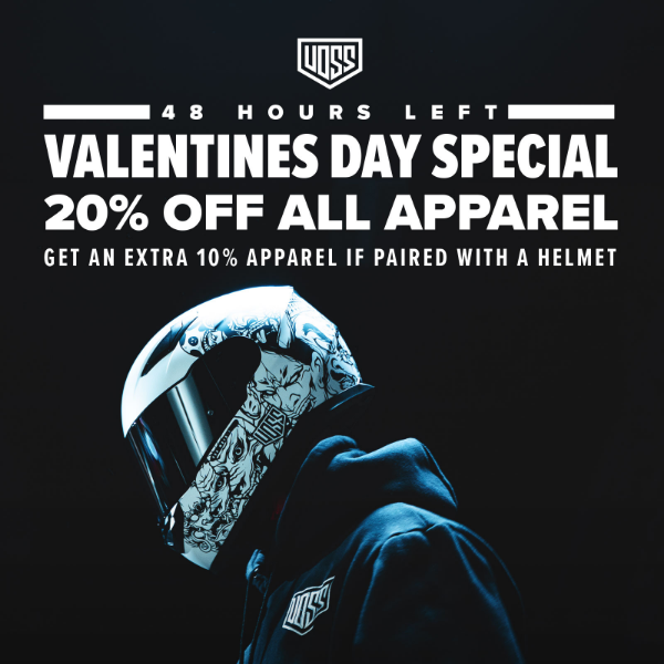 Final 48 hours! 20% off all apparel for Valentines