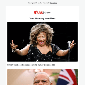 Music icon Tina Turner dies at 83 | Banned Modi documentary airs in parliament | Trump rival enters US presidential race