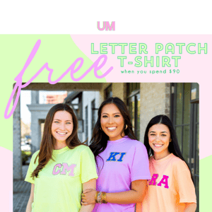 FREE Letter Patch Neon T-Shirt!😍✨💖