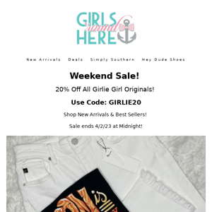 Take 20% off Girlie Girl Originals 🤩