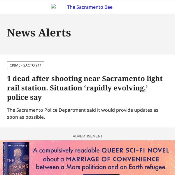 1 dead after shooting near Sacramento light rail station