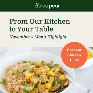 Featured Meal: Coconut Chicken Curry