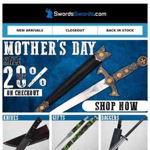 20% Off - Mother's Day Sale!