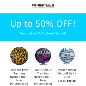 UP to 50% OFF - Personalised Netballs