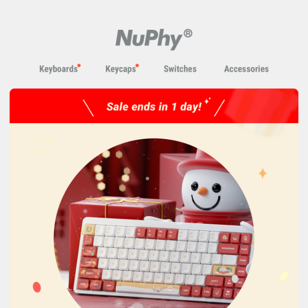 NuPhy 20% OFF Christmas Sale ends in ONE day❗