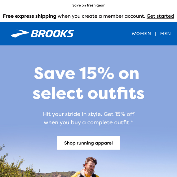 Get 15% off running outfits