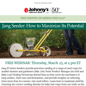 Free Webinar: The Jang Seeder